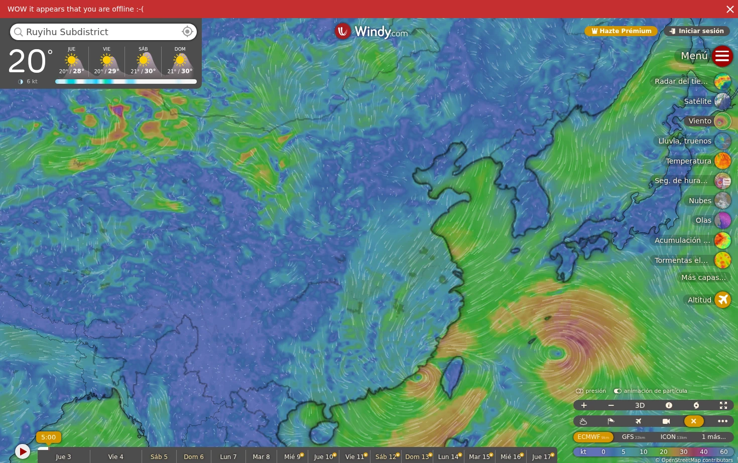Windy.com 页面快照